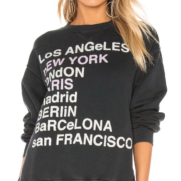Anine Bing 🌸City Love🌸 Sweatshirt with City Names - SZ SM - Picture 15 of 16
